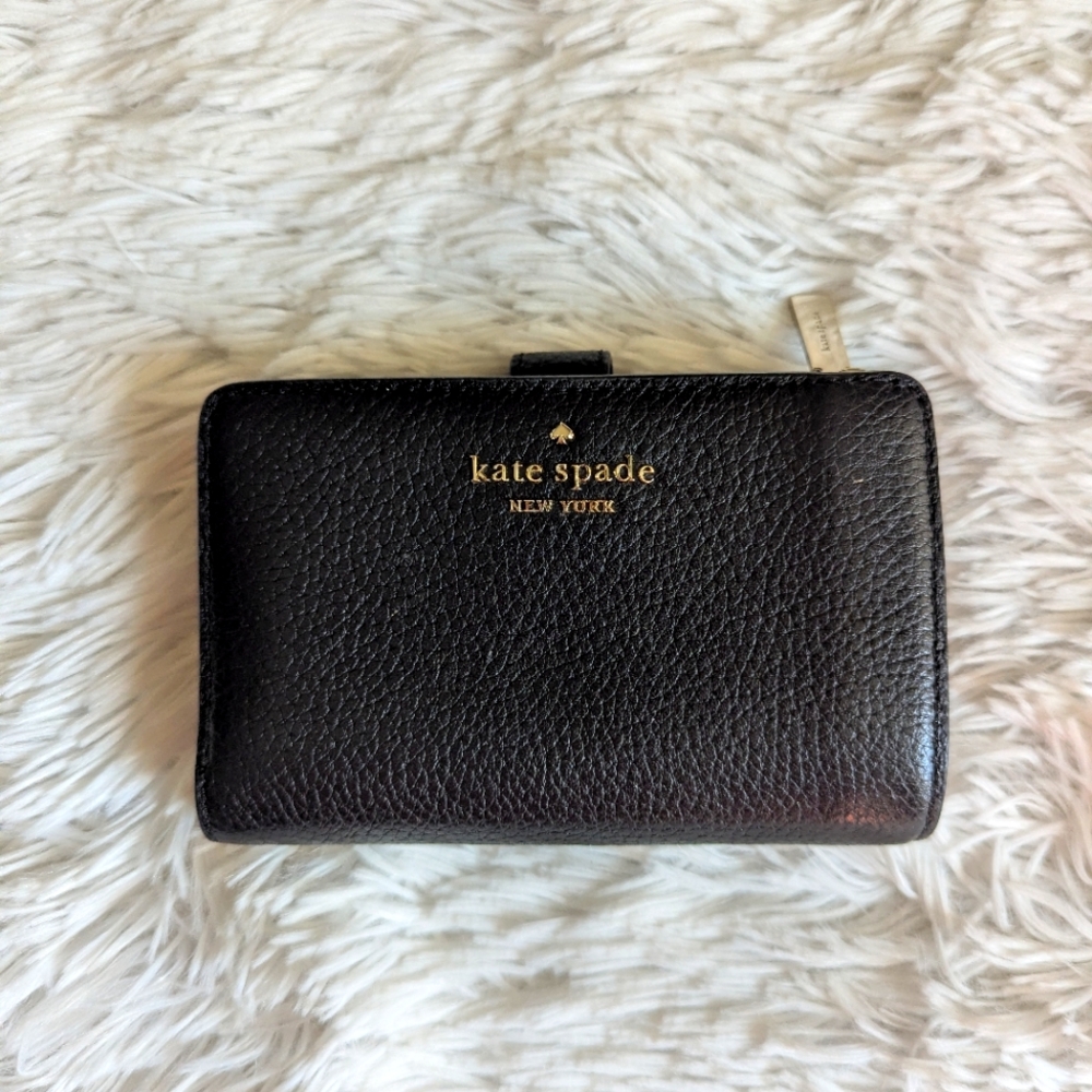 Kate Spade Black Medium Bifold Leather Wallet